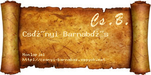 Csányi Barnabás névjegykártya