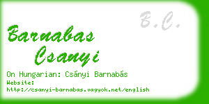 barnabas csanyi business card