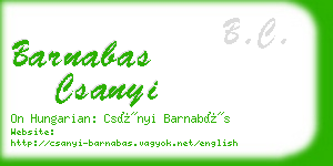 barnabas csanyi business card